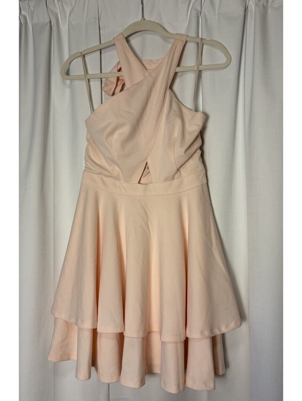Kalani Hilliker For Alyce Paris Halter Circle Skirt Pink Mini Dress Size Small